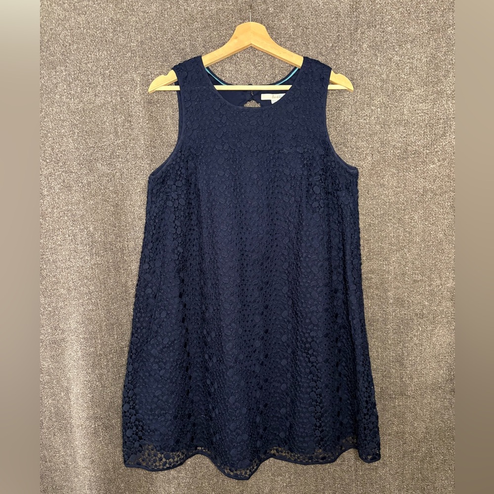 Boden Blue Lace Dress Size 10 Cotton